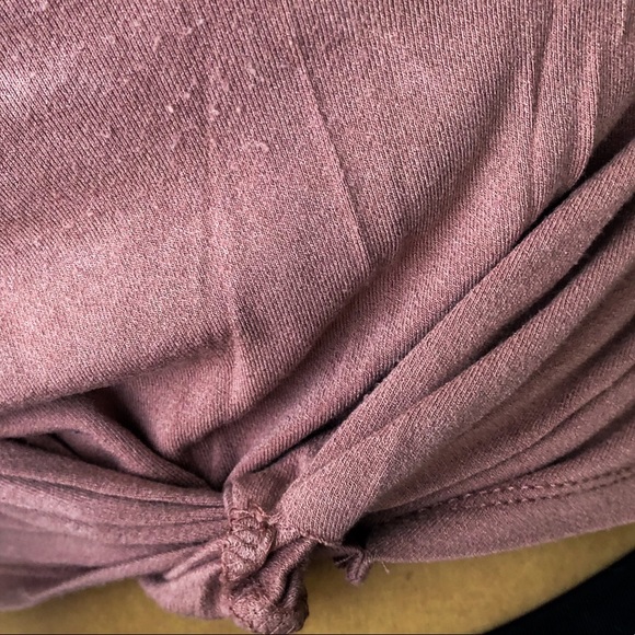 Mind Code mauve twisted crop top pullover long sleeve - Picture 10 of 13